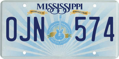 MS license plate OJN574