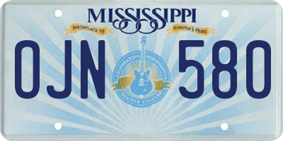 MS license plate OJN580