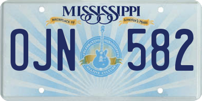 MS license plate OJN582