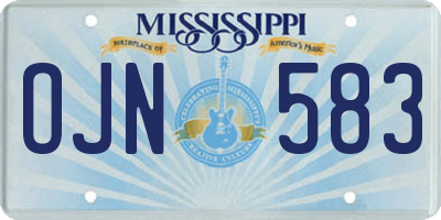 MS license plate OJN583