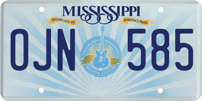 MS license plate OJN585