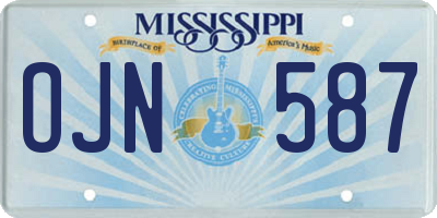 MS license plate OJN587