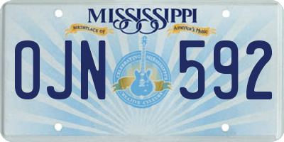 MS license plate OJN592