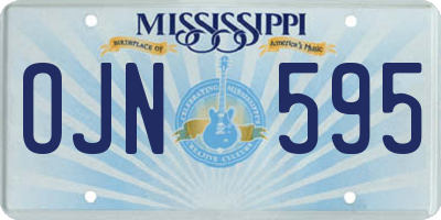 MS license plate OJN595