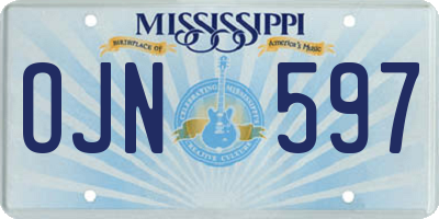 MS license plate OJN597