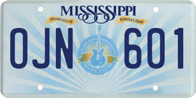 MS license plate OJN601