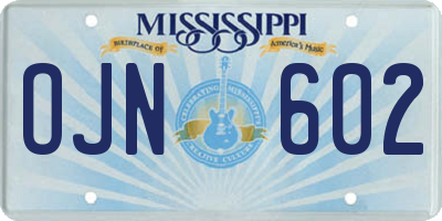 MS license plate OJN602