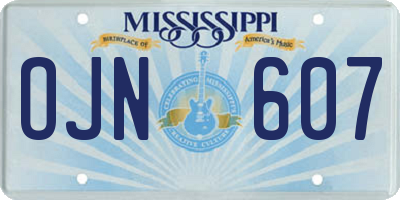 MS license plate OJN607