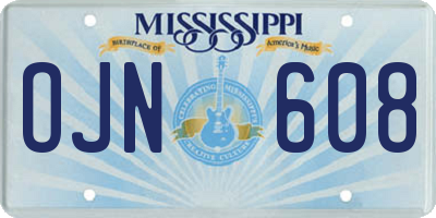 MS license plate OJN608