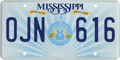 MS license plate OJN616