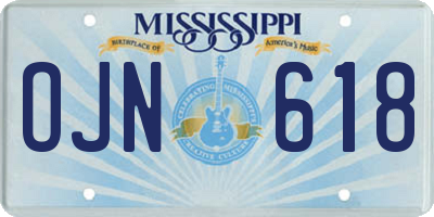 MS license plate OJN618