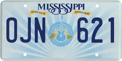 MS license plate OJN621