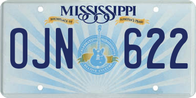 MS license plate OJN622