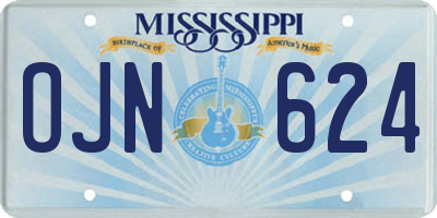 MS license plate OJN624