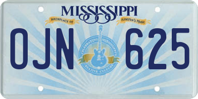 MS license plate OJN625