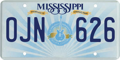 MS license plate OJN626
