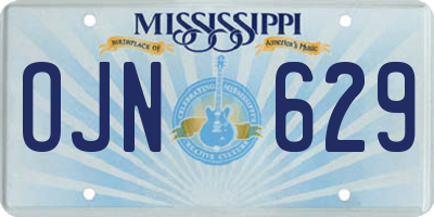 MS license plate OJN629