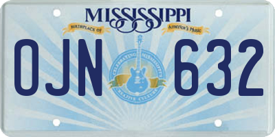 MS license plate OJN632