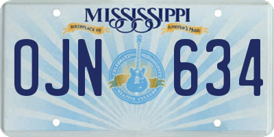 MS license plate OJN634