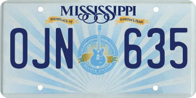 MS license plate OJN635