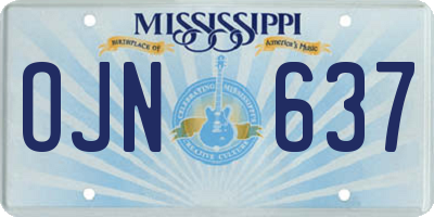 MS license plate OJN637