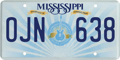 MS license plate OJN638