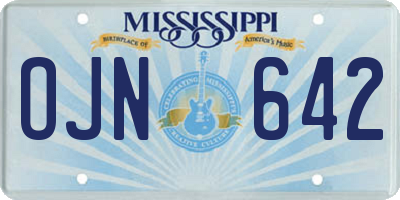 MS license plate OJN642