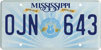 MS license plate OJN643