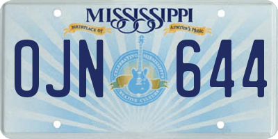 MS license plate OJN644