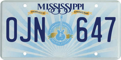 MS license plate OJN647