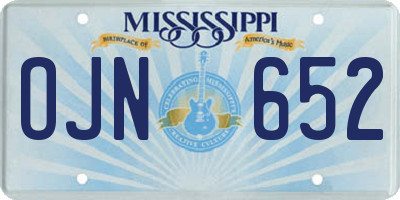 MS license plate OJN652