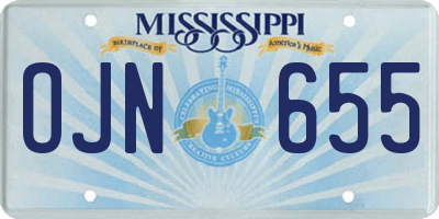 MS license plate OJN655