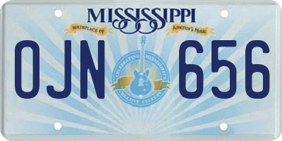 MS license plate OJN656