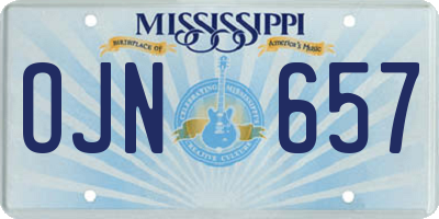 MS license plate OJN657