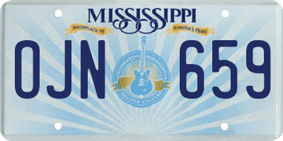 MS license plate OJN659
