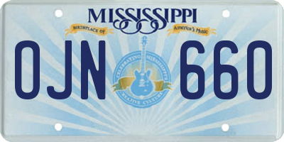 MS license plate OJN660