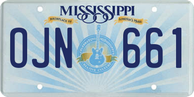 MS license plate OJN661