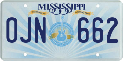MS license plate OJN662