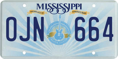 MS license plate OJN664