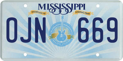 MS license plate OJN669