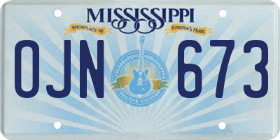 MS license plate OJN673