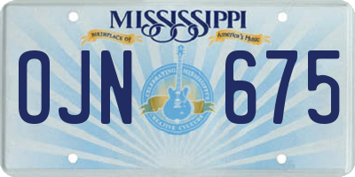 MS license plate OJN675
