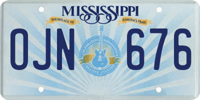 MS license plate OJN676