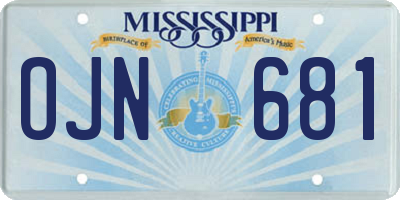 MS license plate OJN681