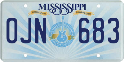 MS license plate OJN683