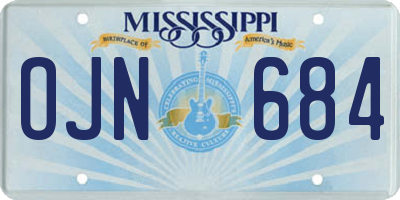 MS license plate OJN684