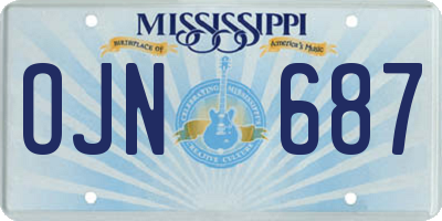 MS license plate OJN687