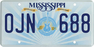 MS license plate OJN688