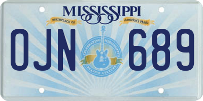 MS license plate OJN689
