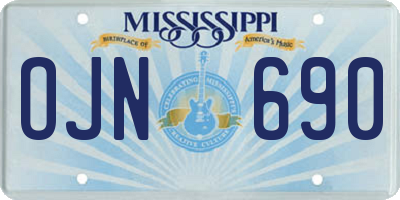 MS license plate OJN690